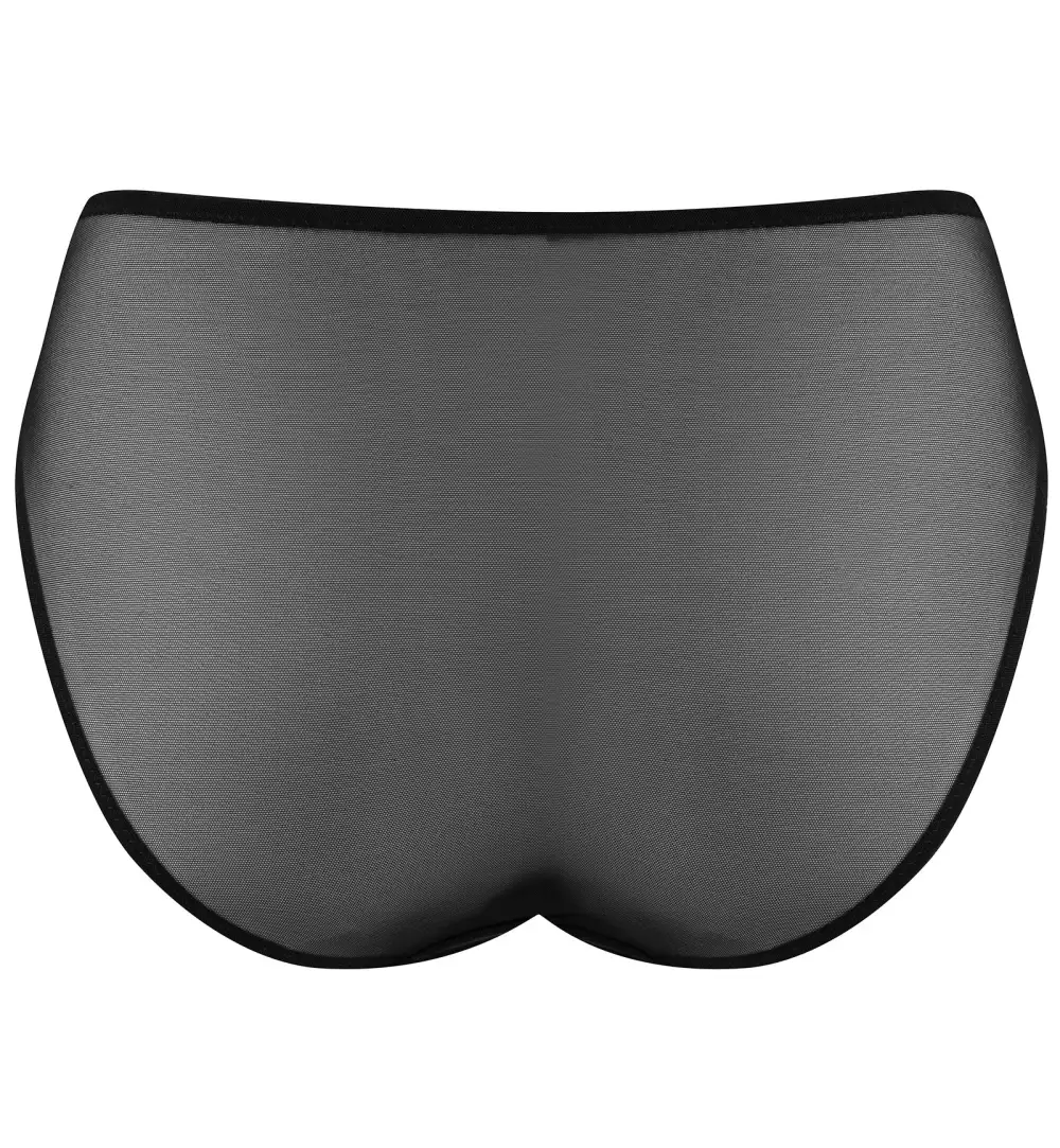High-Waist Stretch-Lace Mesh Thong Panty