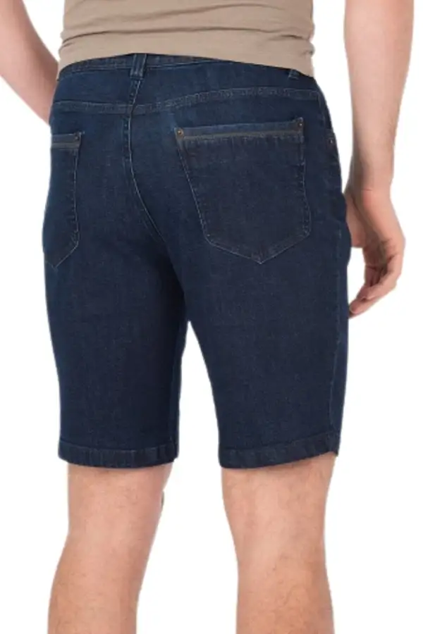 Zip Fly Polyester Denim Shorts