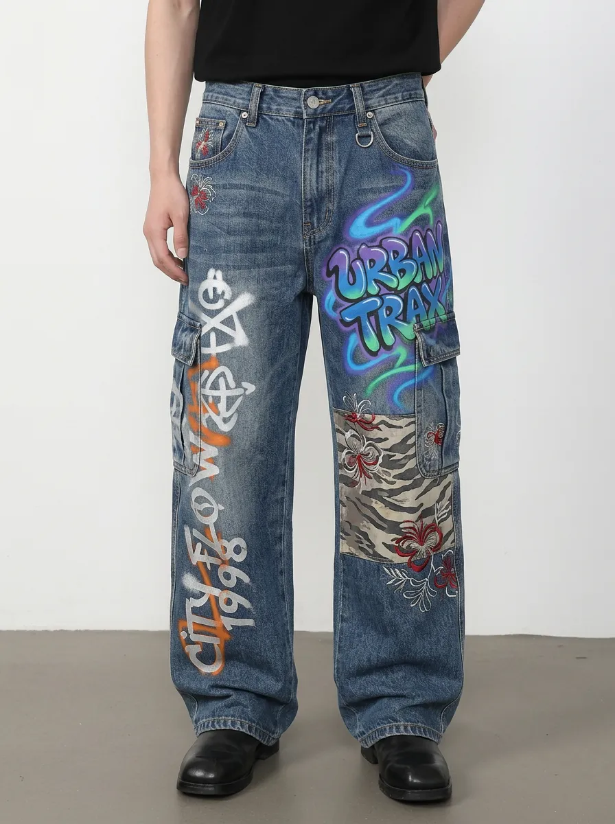 Men's Urban Trax Graffiti Cargo Jeans