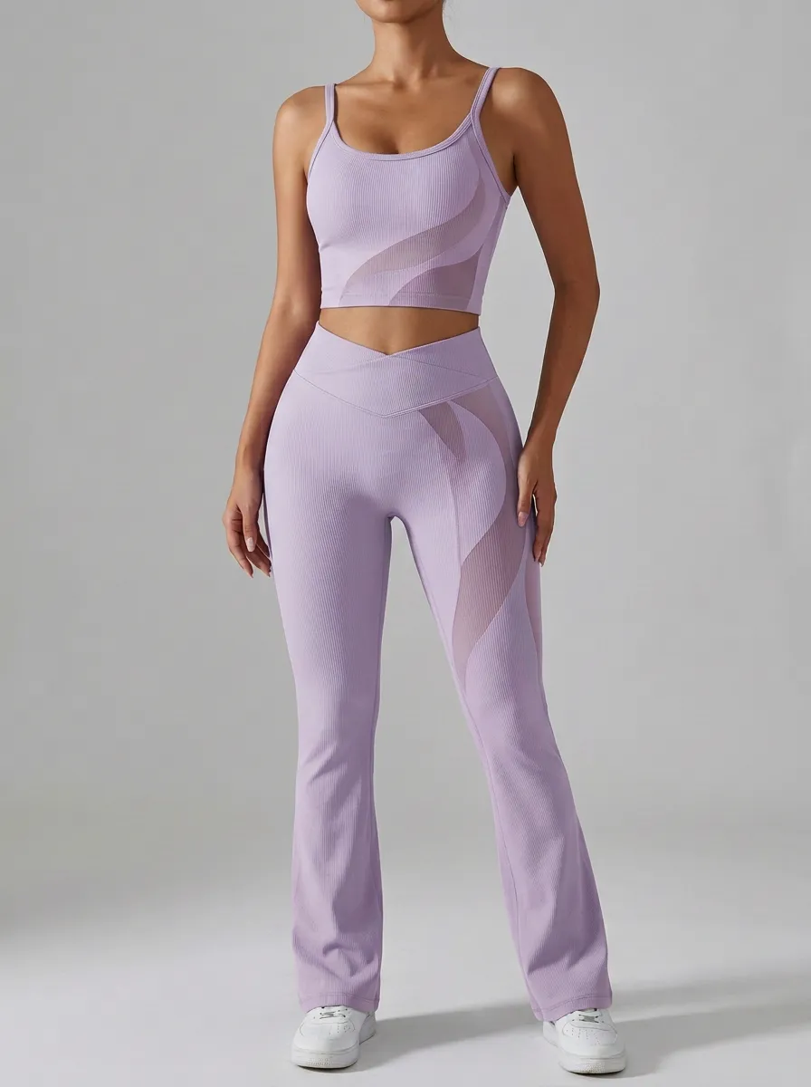 Wave Ribbed Linework Flare Active Set