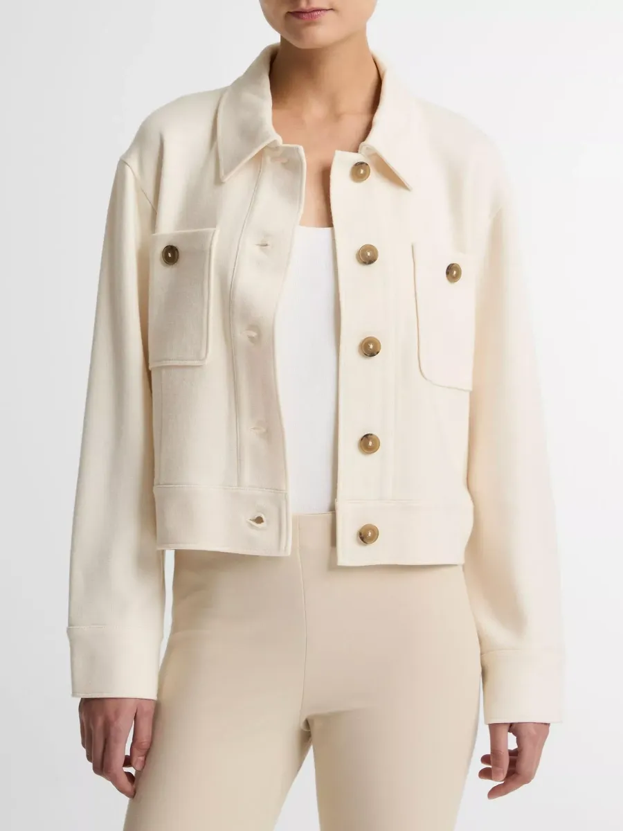 Soft Button-Front Pocket Jacket