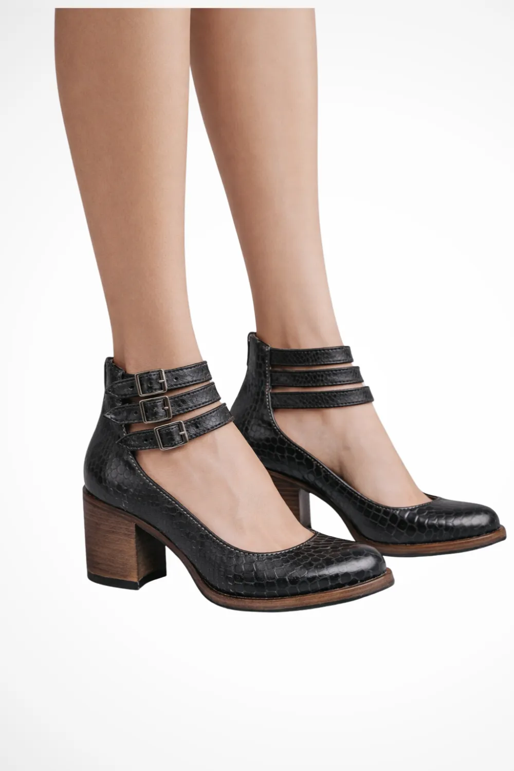  Strappy Double Buckle Ankle Strap Heels Apparel