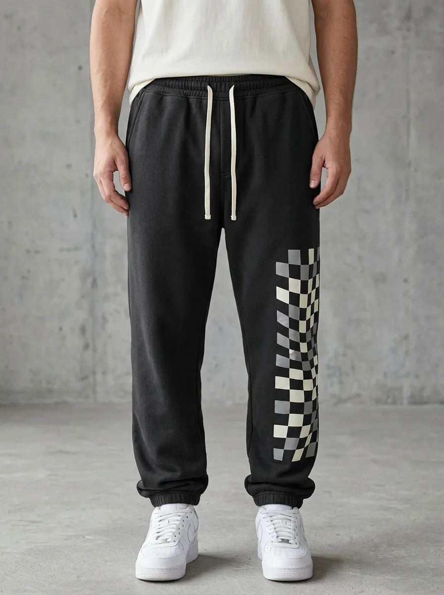 Streetwear Sweatpants Checkerboard Men's Sweatpants