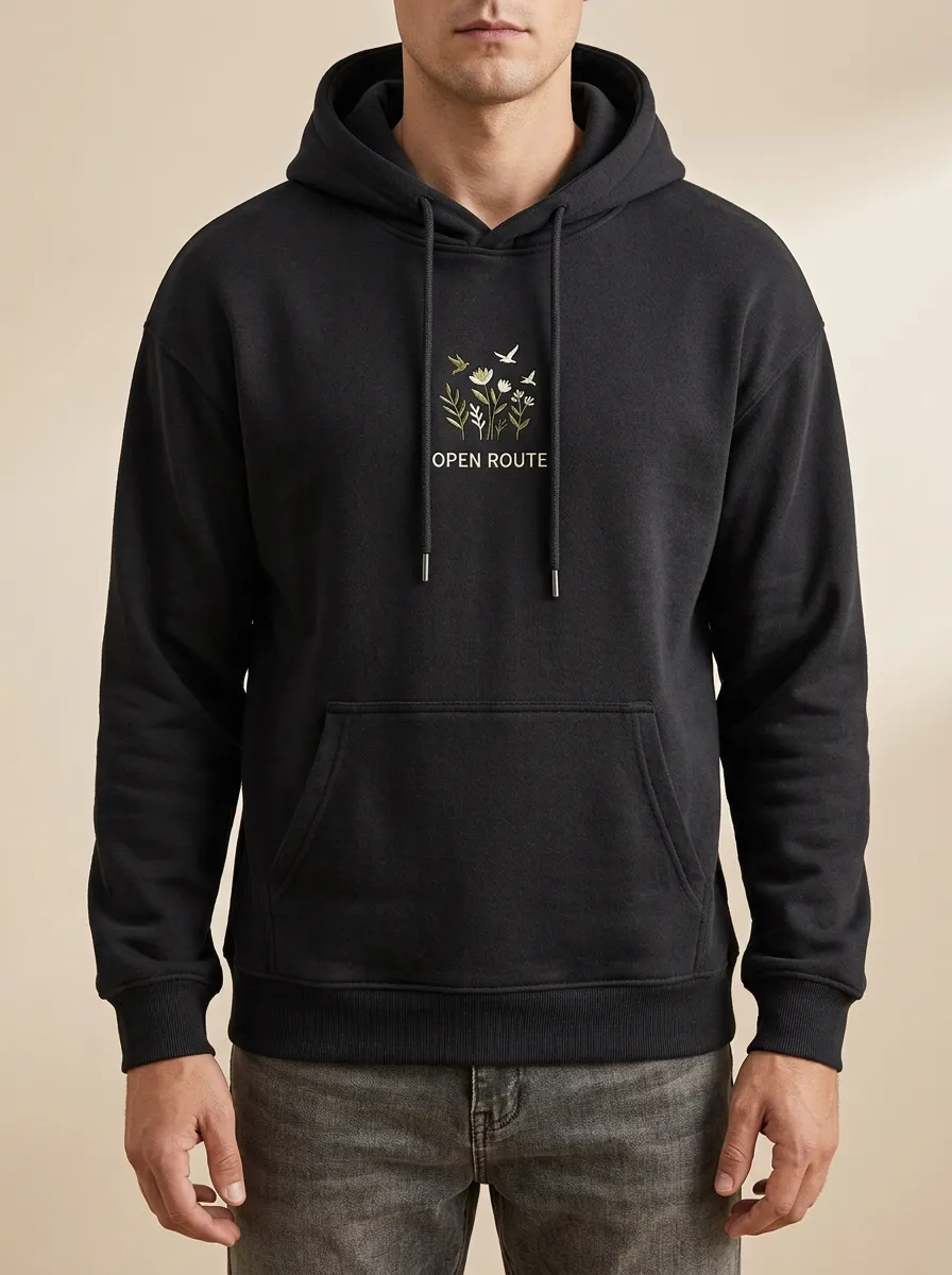 Unisex Nature Floral Bird Print Hoodie