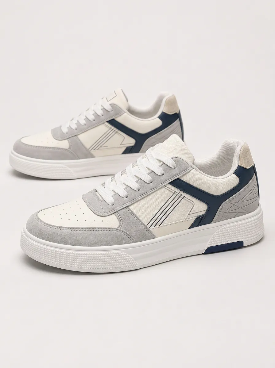 Men's Casual Colorblock Geometric Pattern Printed Sneakers