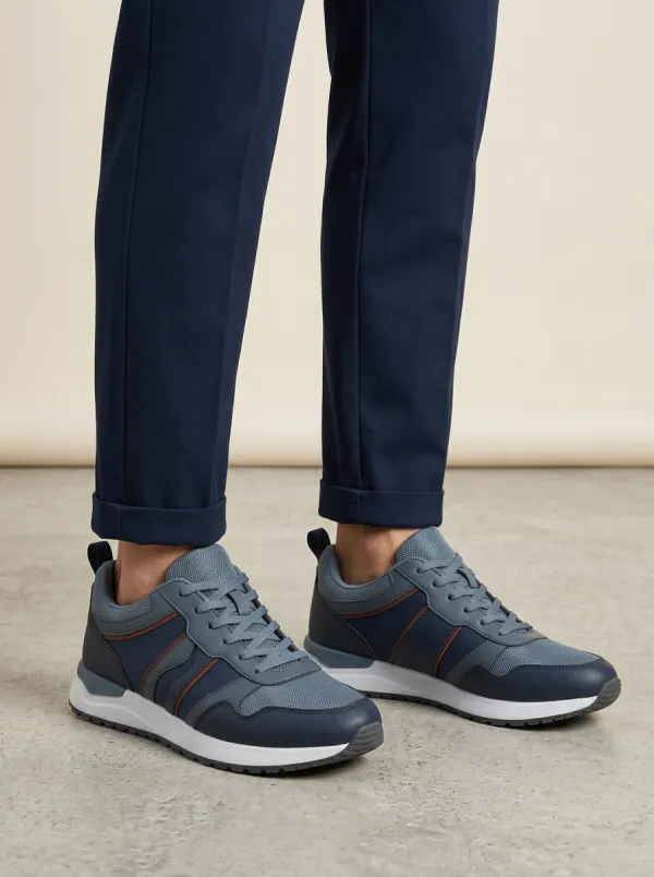 Men's Casual Sporty Mesh Paneled Sneakers