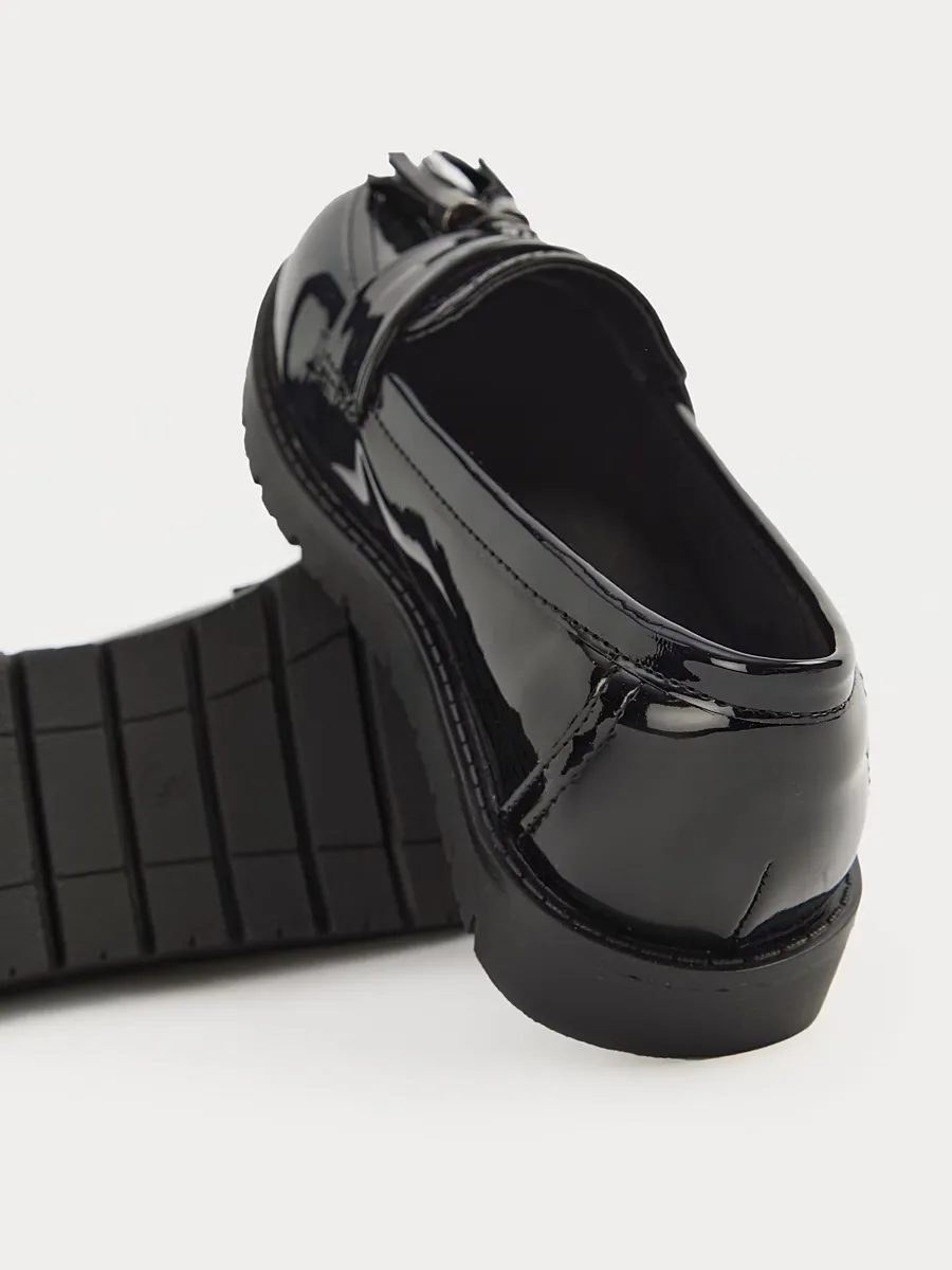 Black Patent Tassel Loafer School Shoes
