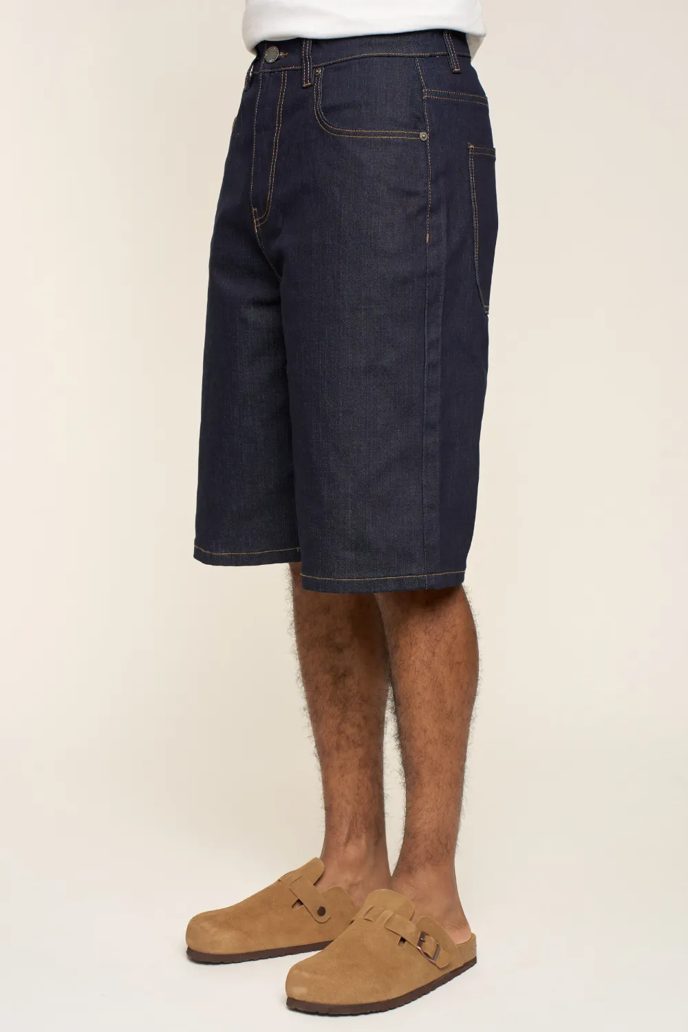 Men's Baggy Fit Raw Denim Shorts