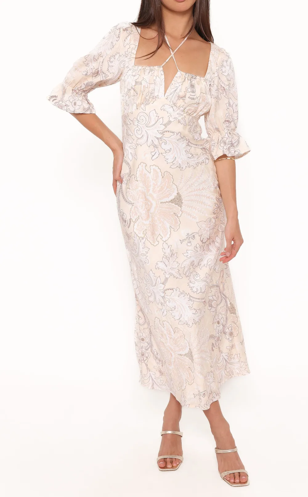 Satin Square Neck Maxi Dress