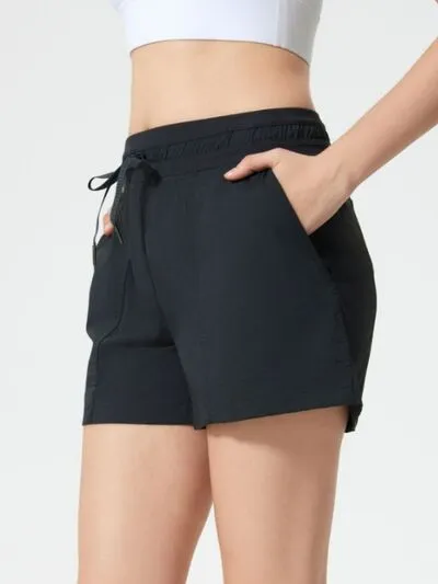 Drawstring Active Shorts With Pockets