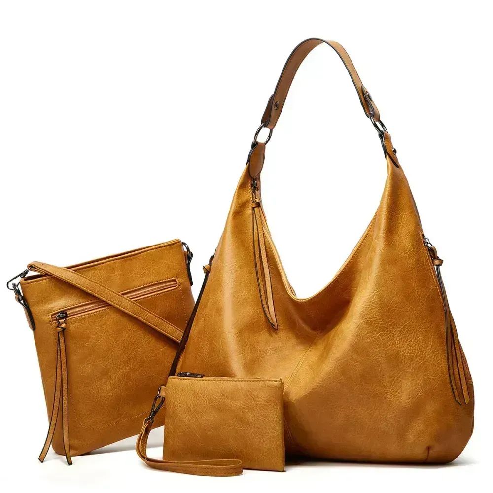 2026 New Women's Three-in-one Leather Bag