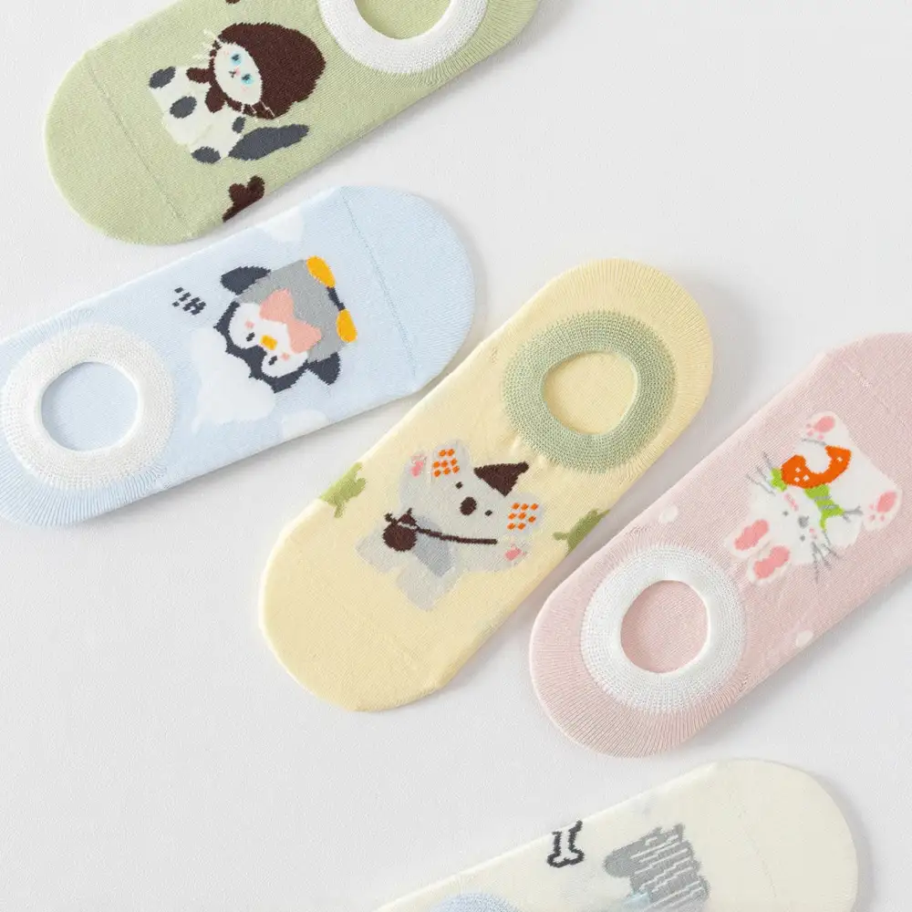 Whimsical Animal Pattern Footie Socks